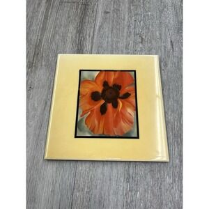 Vintage 1928 Red Poppy VI by Georgia O'Keefe Flower Art Tile